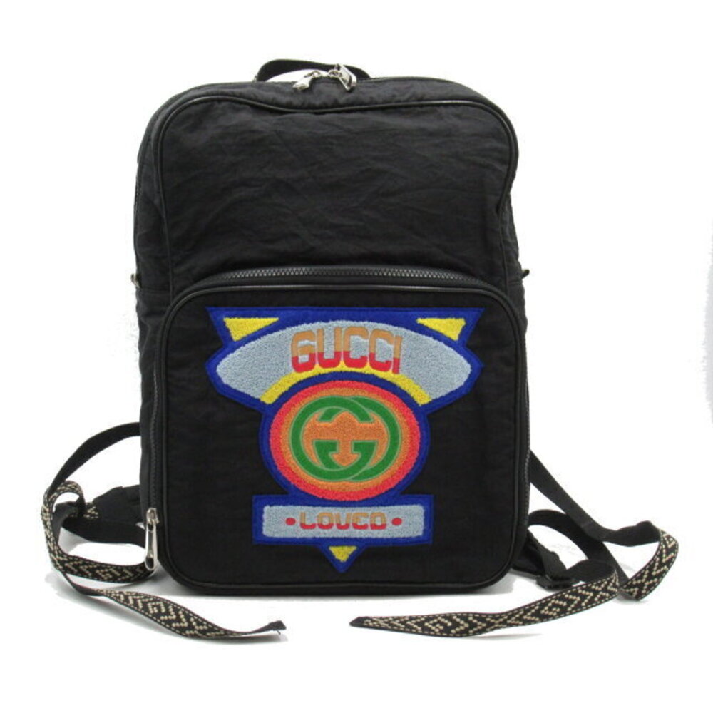 Gucci Logo Patchwork Backpack Black Bag - image 1